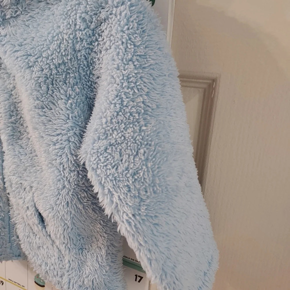 Carter's Baby Boy Blue Bear Sherpa Hooded Jacket Zip in Size 12M - Picture 4 of 10